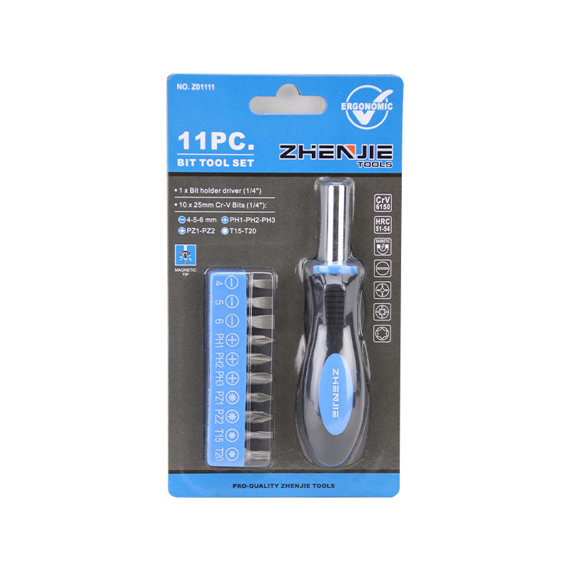 11 adet Oluklu Phillips Pozidriv Torx Cırcırlı Bit Seti