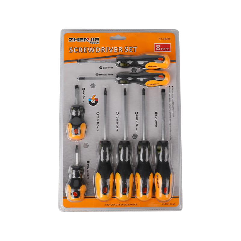 8 adet Oluklu Phillips Torx CRV Tornavida Seti