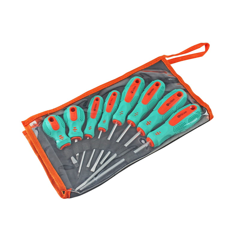 8 adet #2x38-#0x75-#1x100-#2x150mm Oluklu ve Phillips Yalıtımlı Tornavida Seti
