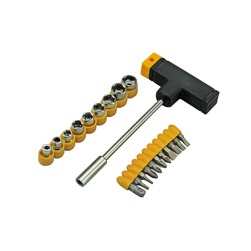 21 adet Oluklu Phillips Torx Pozidriv Lokma ve Bits Seti