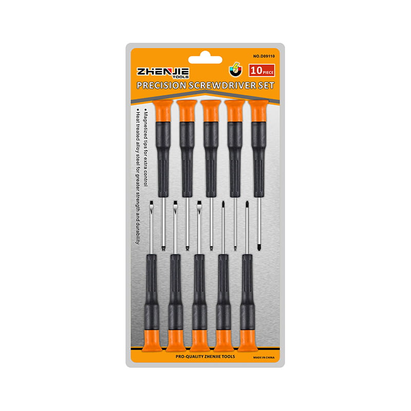 10 adet Sap Ergonomik Olarak Tasarlanmış Oluklu Phillips Torx CRV Hassas Tornavida Seti